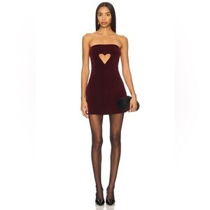 MORE TO COME Gionna Mini Dress in Oxblood